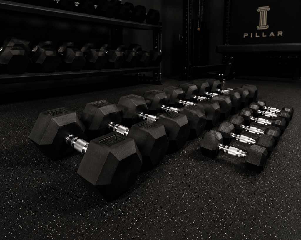 Rubber Hex Dumbbells