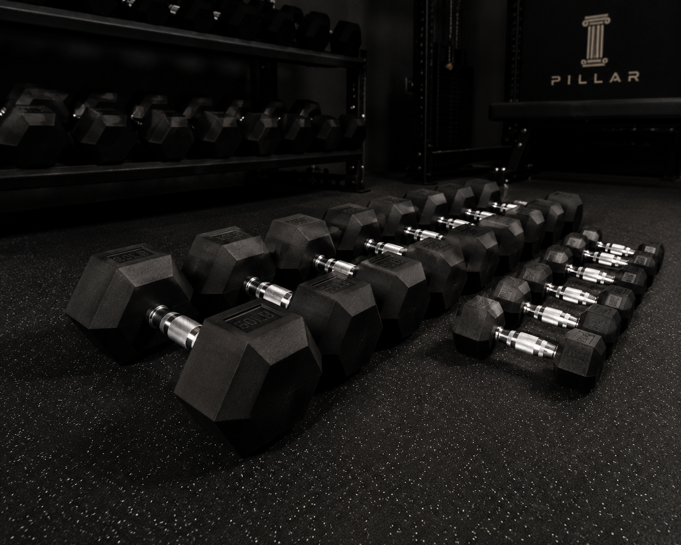 Rubber Hex Dumbbells