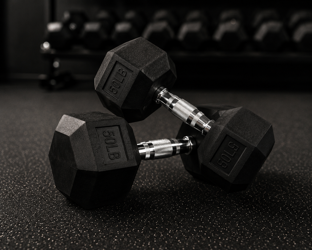 Rubber Hex Dumbbells